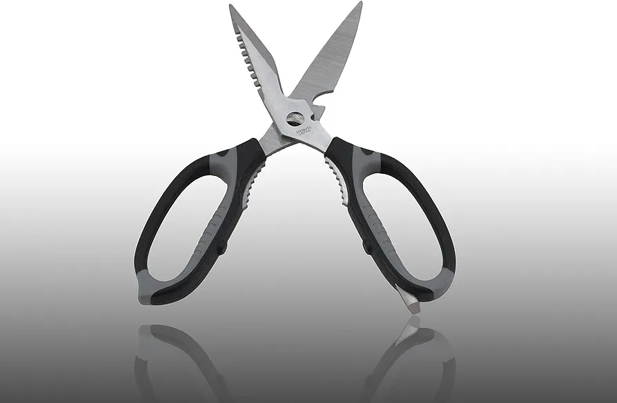 ZHEN Japanese High Carbon Steel Heavy Duty Multi-Purpose Utility kitchen Shears 9", 6 in 1 Scissor