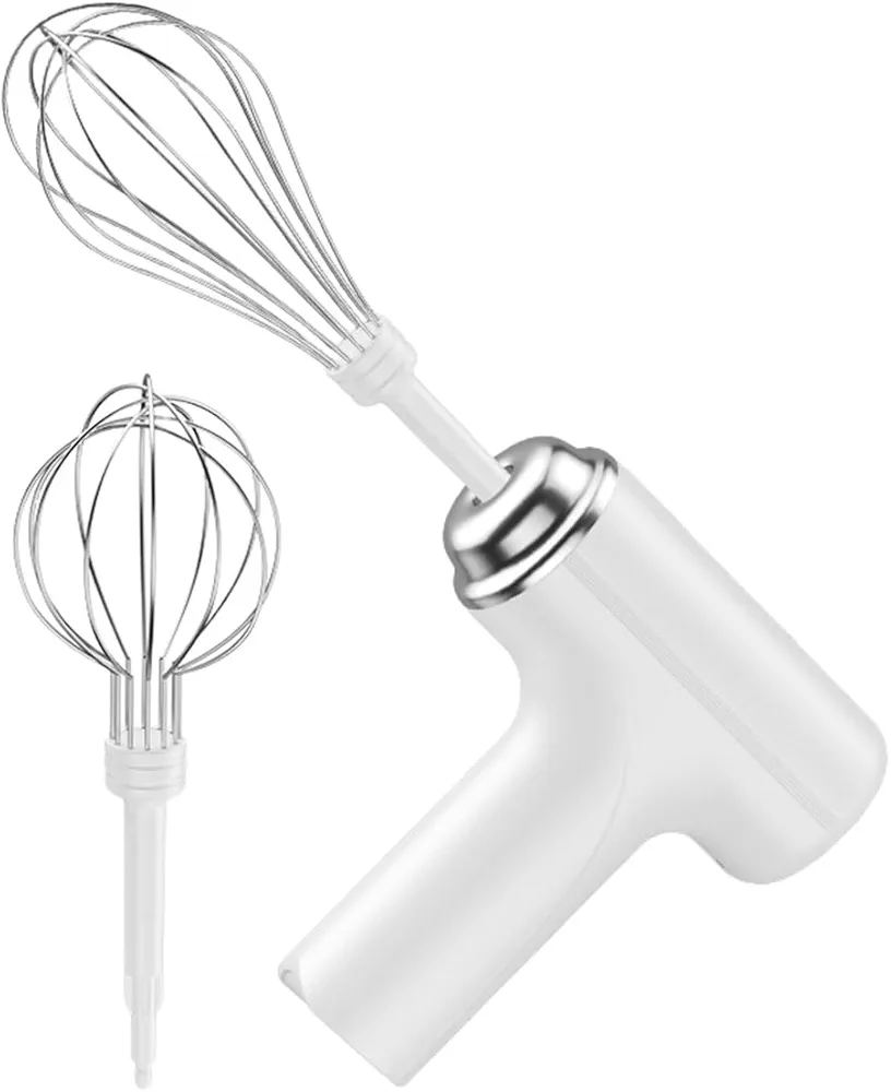 3-Speed Electric Mixer with Whisk,Hand mixer electric handheld,Handheld mixer,Egg beater Traditional Beaters, Wireless Electric,Baking aid,Kitchen Tools (White)