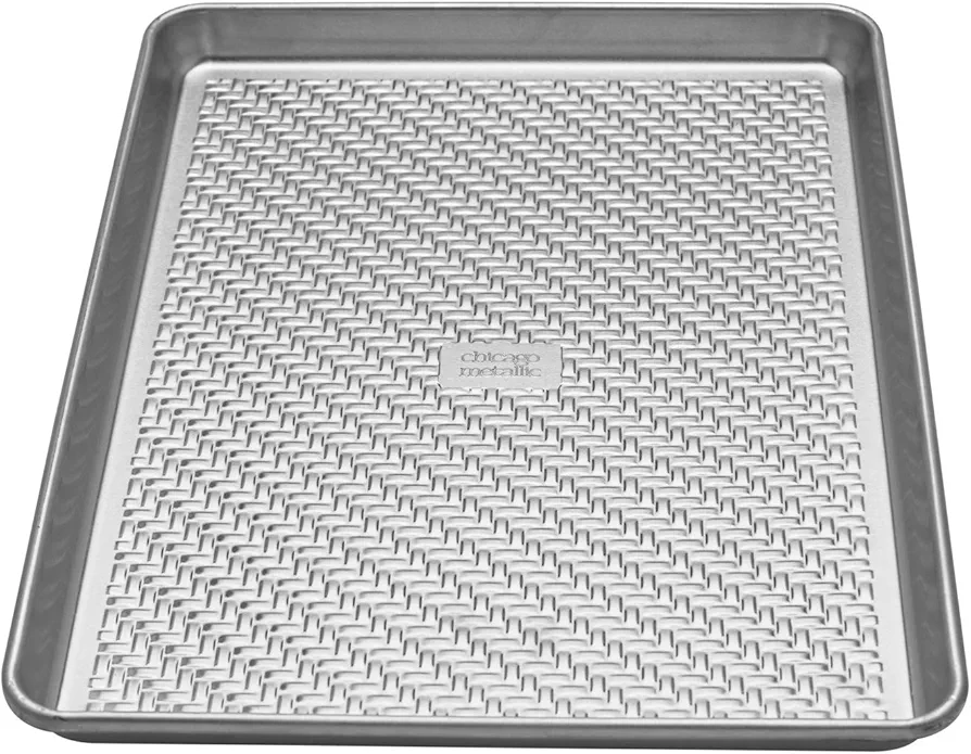 Chicago Metallic Uncoated Textured Aluminum Medium Cookie/Baking Sheet, 10-Inch-by-15-Inch, Silver