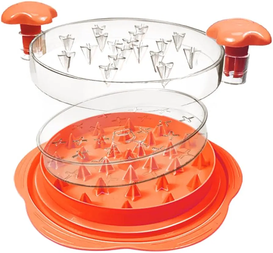 Upgrated Chicken Shredder, Quick 3 Layer Kitchen Chicken Breast Shredder Tool Twist, Meat Grinder Tool for Effortless Smashing, Transparent Lid, Easy to Use with Non-Slip Design Orange