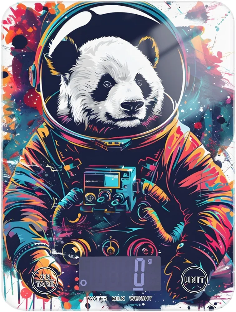 MNSRUU Food Kitchen Scale, Panda Bear Wearing Space Suit Galaxy Digital Food Scale, Kitchen Scales Digital Weight Scale for Food Ounces and Grams