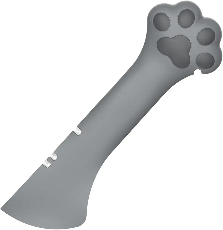 Cat Jar Opener, Comfortable and Convenient Cat Design Multifunction Pet Canned Spoon Cat Can Opener for Pet Food Can Supplies (Gray)