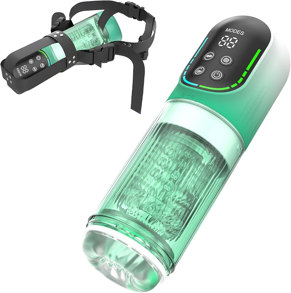 Hands Free Masturbators 7 Thrusting Rotating Vibrating Suction Mode Automatic Male Penis Stroker Waterproof Vacuum Dick Pump Strap On Pocket Pussy For Men Cock Self-Pleasure Sucking Blowjobsex Machine