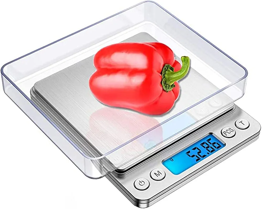 Digital Scale, Kitchen Food Scale Weight Grams and Ounces for Baking Cooking, High Precision 3000g/0.1g gram Scale, 6 Units with Tare Function