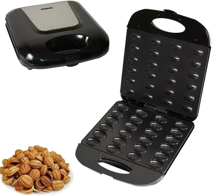 zaizai Electric Walnut Cake Maker, Automatic Mini Nut Waffle Bread Machine Sandwich Iron,Toaster Baking Breakfast Pan Oven