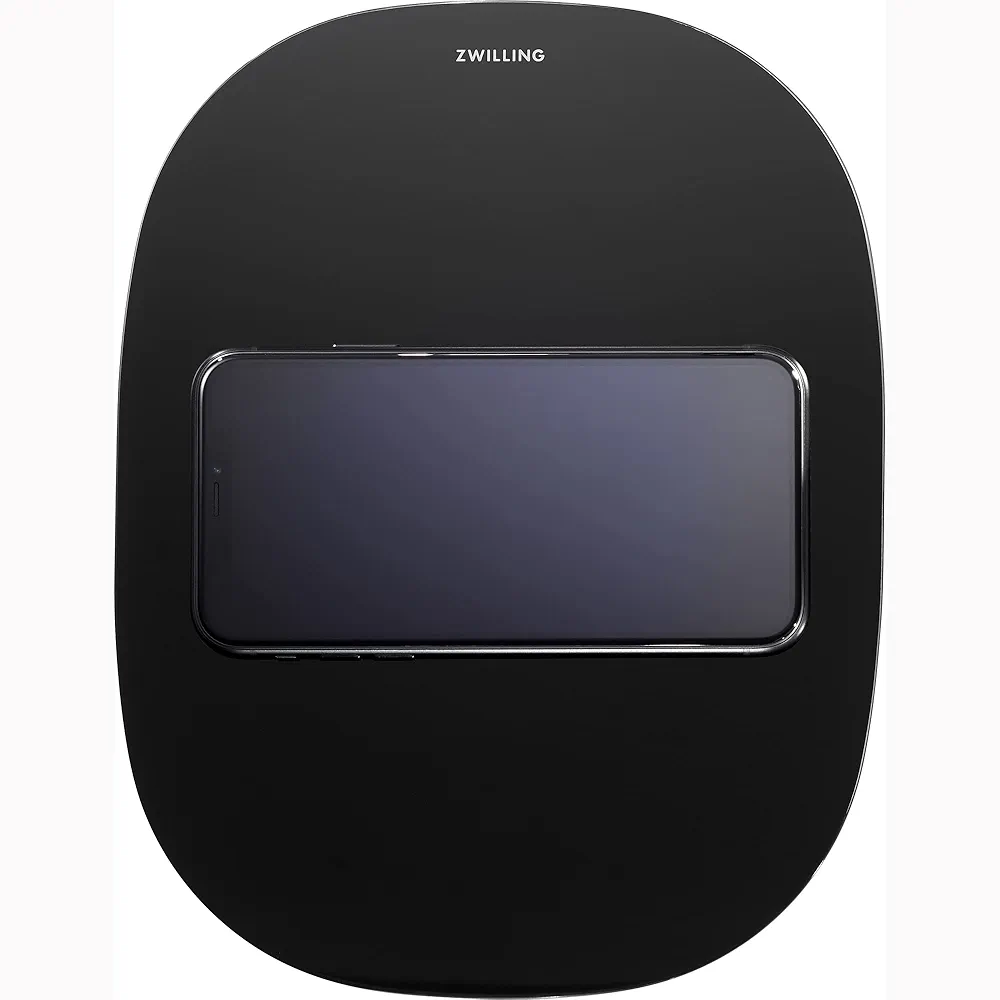 ZWILLING Enfinigy 2-in-1 Digital Kitchen Food Scale, Wireless Charging Station, Max weight 22lbs, Grams & Ounces, .1-gram Accuracy, Black