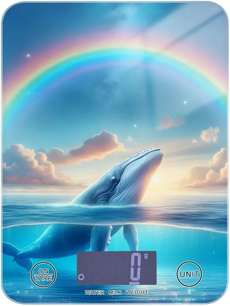 MNSRUU Food Kitchen Scale, Whale Rainbow Digital Food Scale, Kitchen Scales Digital Weight Scale for Food Ounces and Grams
