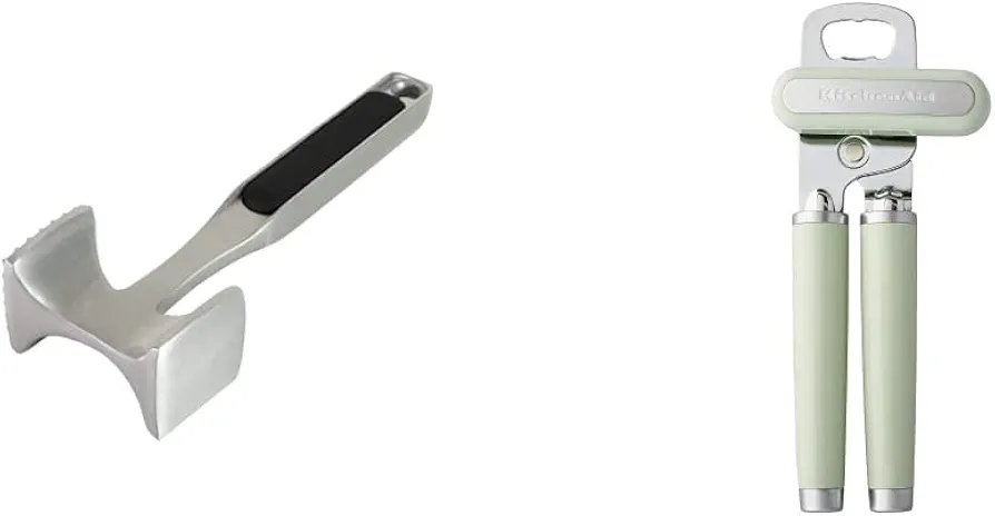 KitchenAid Gourmet Meat Tenderizer, One Size, Black & Classic Multifunction Can Opener/Bottle Opener, 8.34-Inch, Pistachio
