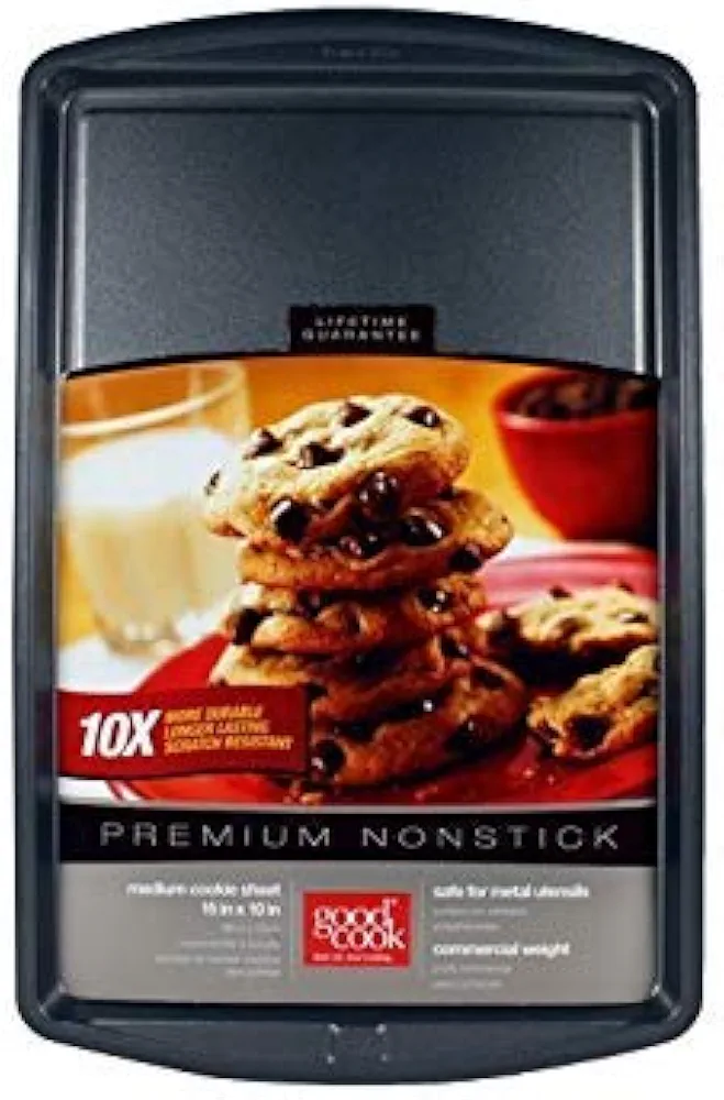 Good Cook Premium Nonstick 15" x 10" Medium Cookie Sheet, 4 Pack