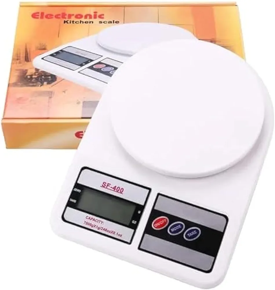 Electronic Digital Kitchen Scale Multi- Function- Tare Option- SF-400 LCD Display-Grams & Ounces (10000g/353oz) for Exact Measuring Cooking or Baking Ingredients