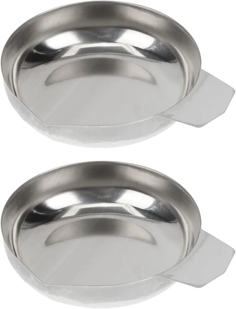 TEHAUX 2pcs Electronic Scale Tray, Stainless Steel Weighing Dishes Scale Pan Tray Powder Pans for Reloading Scale Pan Weighing Pans Measuring Trays Boat for Jewelry Food Tray