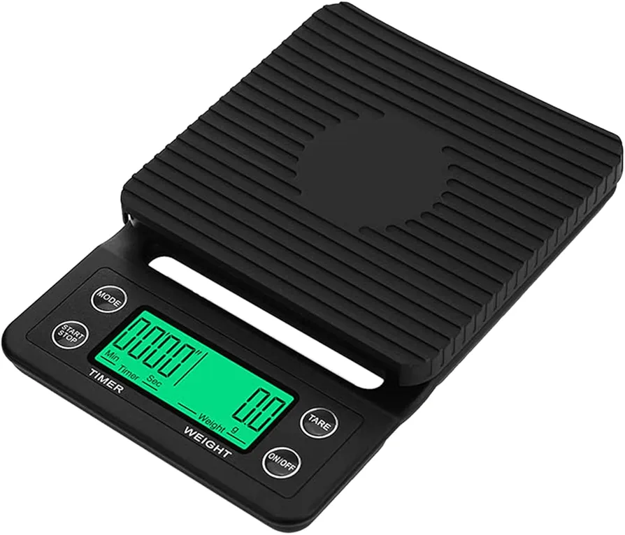 Coffee Scale with Timer 3kg/5kg Pour Over Drip Espresso Scale with Backlight LCD Display Kitchen Scale Food Scales Digital Weight Grams and Oz Pour Over Drip Espresso Scale with LCD