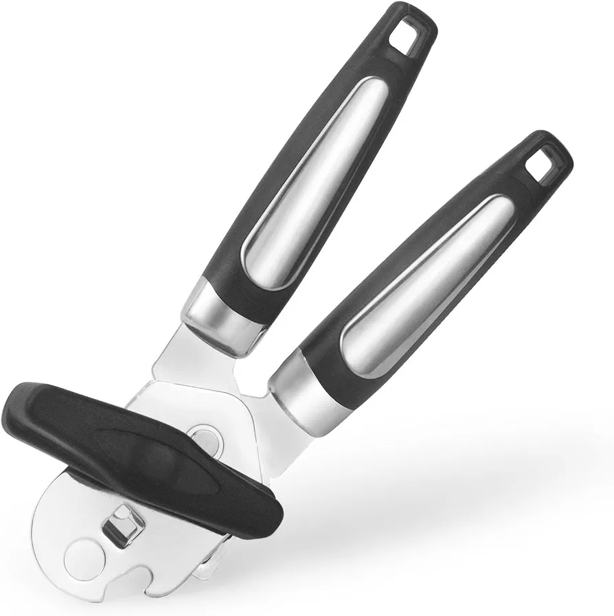 Multifunction Can Opener, Can Opener Manual, Heavy Duty Stainless Steel Manual Can Opener, Anti-slip Hand Grip,Hand Can Opener, Can Opener with Multifunctional, Black