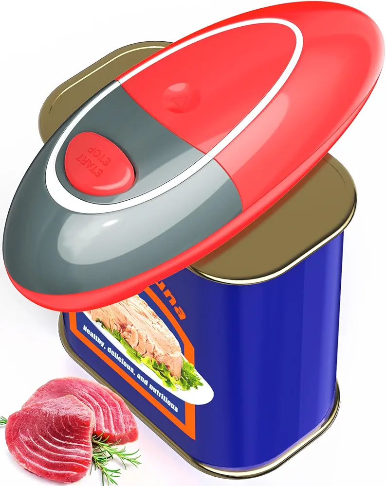 One Touch Battery Operated Electric Can Opener Fits All Size Can With Smooth Edge, Hands Free Electric Can Openers for Kitchen, Kitchen Gadgets Automatic Electric Can Opener for Seniors, Arthritis
