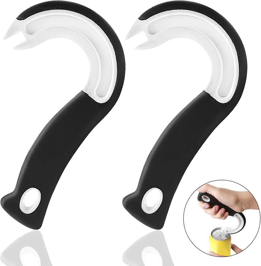Ouligay 2Pcs Easy Open Ring Pull Can Opener Pull Tab Can Opener Soda Opener Tool for Elderly Children Arthritis Hands