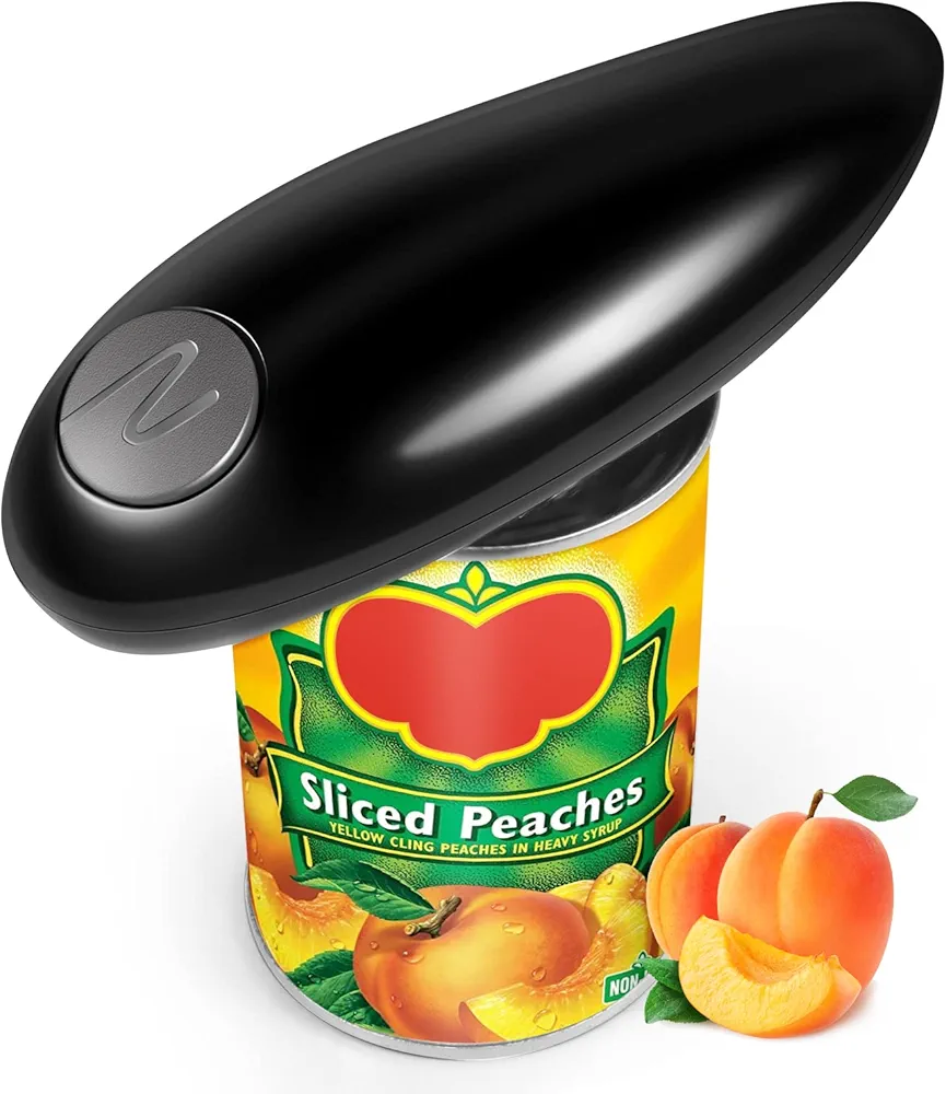 Electric Can Opener, Can Opener Smooth Edge, Battery Operated, Automatic Can Openers for Seniors, Arthritic Patients and Kitchen, A Great Kitchen Gadget, Black-023