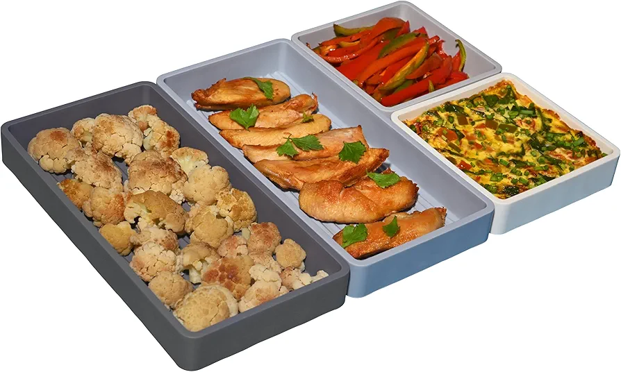 Sandunes Silicone Sheet Pan Dividers for Oven Cooking & Meal Prep - Easy to Clean Nonstick Bakeware Set - Silicone Baking Tray Dividers for Oven, Air-fryer, Microwave & Dishwasher-Safe