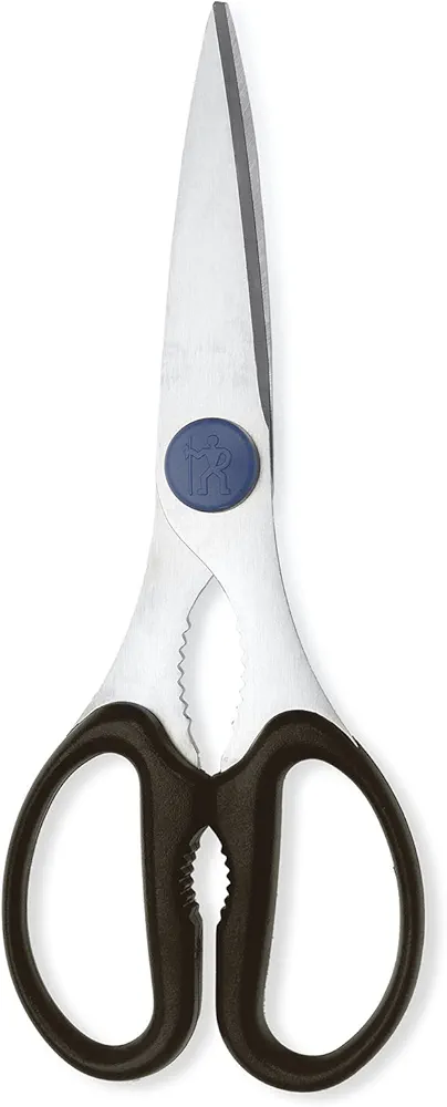 HENCKELS Heavy Duty Kitchen Shears that Come Apart, Dishwasher Safe, Black, Stainless Steel, Blue 10.25-inch