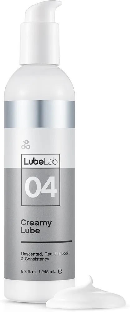 Water-Based Thick Creamy White Lube, Unscented 8.3 Fl. Oz Hypoallergenic Smooth Slippery Lubricant for Couples, Made in USA | Package May Vary