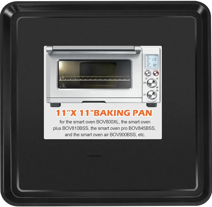Toaster Oven Pans and Trays 11" × 11", Broiler Pan for Oven Nonstick Baking Tray for Toaster Oven Accessories, Replacement Compatible with Breville Smart Oven BOV800XL, BOV810BSS, BOV845BSS, BOV900BSS