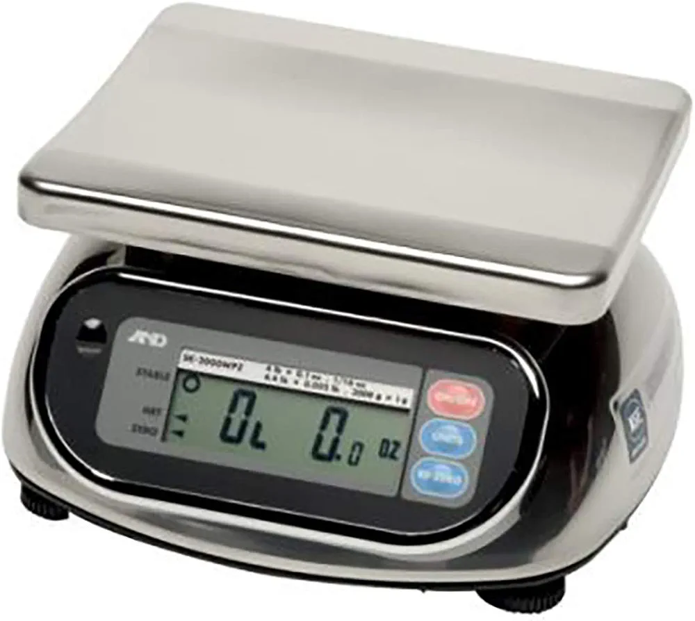A&D Weighing SK-5000WP Portable Washdown Scale, 5000g x 2g
