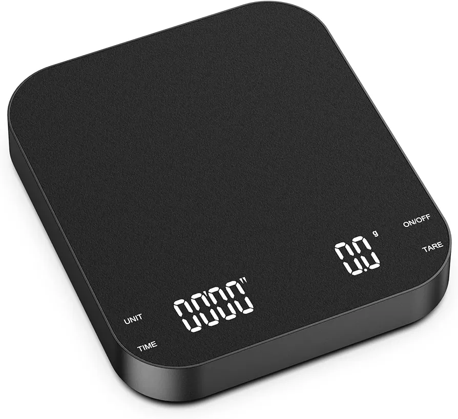 LOFICOPER Coffee Scale with Timer, 3kg/0.1g High Precision Espresso Scale, Rechargeable Digital Kitchen Scale for Pour Over Drip Coffee, with High LED Display,Auto Tare, Measures in g/oz/ml