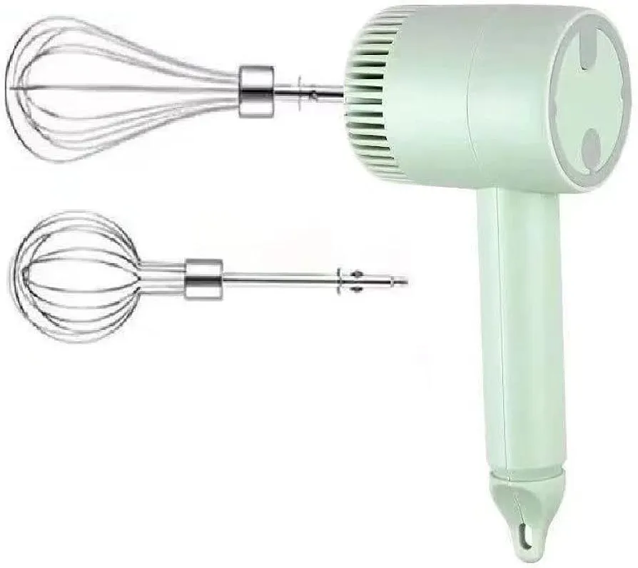 SEIWEI Mini Electric Egg Beater Electric Hand Mixer 3 Speed Portable Blender Whipped Cream Egg White Baking Tool Green/White