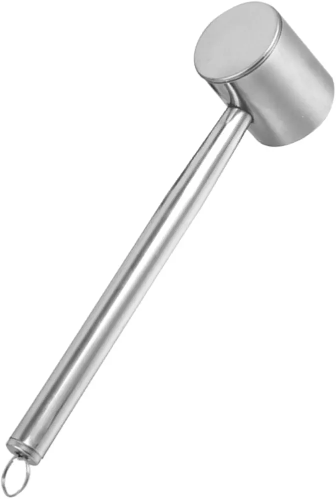 PRETYZOOM Stainless Steel Meat Hammer Meat Knocking Hammer Meat Stainless Veal Beef Tenderizing Tool Meat Mallet Tenderizer Kitchen Tool Household Meat Tenderizer Meat Tenderizer Tool Silver