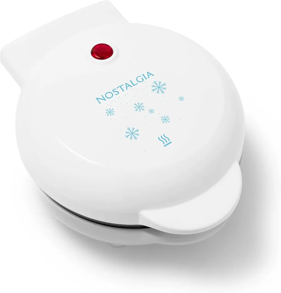 Nostalgia MyMini Limited edition Holiday Christmas personal waffle maker Santa, Snowflake, Reindeer (Snowflake)