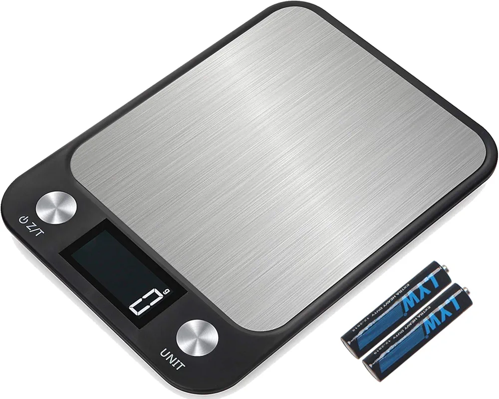 Leandro Digital Food/Kitchen Scale,22 lb 10 kg,Large Gram Scale for Cooking and Baking,Large Backlit LCD Display,Sensitive Touch Function Key,Black,Batteries Included