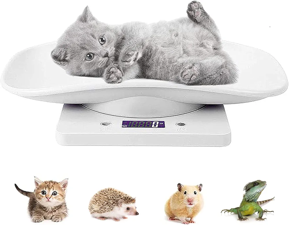 Pet Digital Scale Kitchen Weight Scale, Puppies and Kitten Scale Measures Small Animals with 22 lb/10 kg, Multi-Function Portable Electronic Scale Digital Weight
