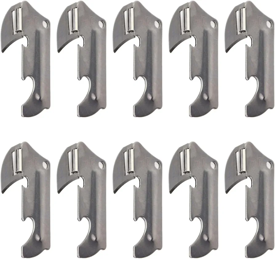10Pcs Polished Stainless Steel Can Opener Multi-function Stainless Opener Foldable Anti-Rust Practicality Multi-function Can Opener