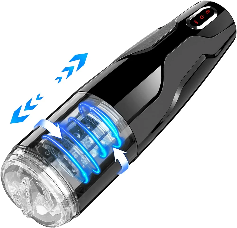 Thrusting Automatic Blowjob Machine with 10 Thrusts Rotation Modes,Hands Free Male Masturbators Oral Stroker Sex Toy for Men Masturbation with Realistic Pocket Pussy