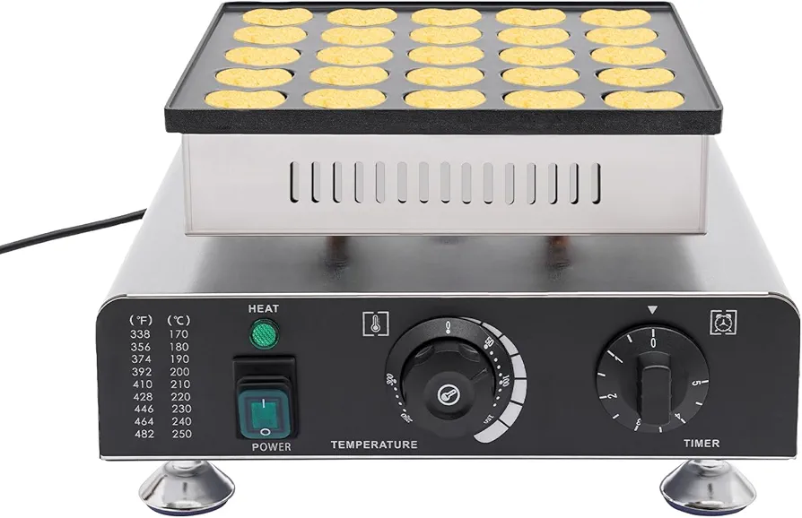 25Pcs Mini Waffles Pans - Mini Pancakes and Mini Waffles Maker Stainless Steel Heart-Shaped Holes Perfect for Home Bakeries Cafes Restaurants Suitable for Chefs Baking Enthusiasts
