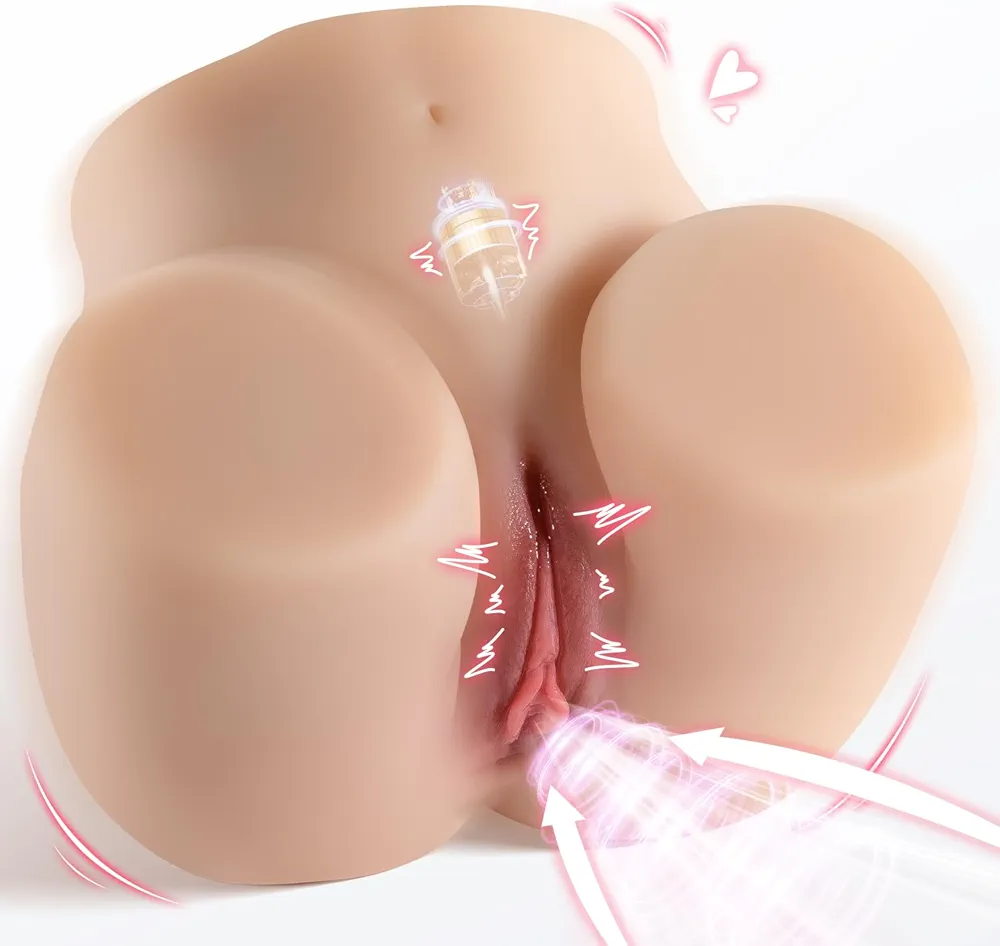 12LB Vibrating Sex Doll Male Sex Toys for Men, Adult Toy Realistic Sex Butt Sucking Sex Toys Automatic Male Masturbator Pocket Pussies Realistic Tight Vagina Soft Butt 3 Suction & 10 Vibration