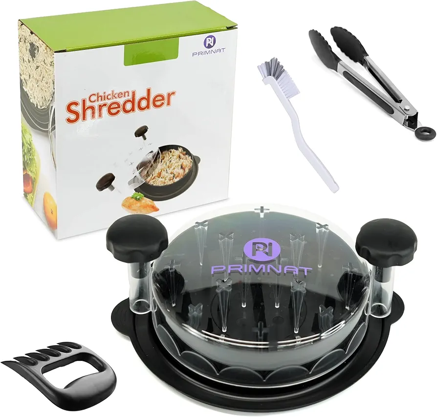 Chicken Shredder Tool Twist - Heat Resistant, Dishwasher Safe Meat Shredder - Chicken Breast Shredder with Ergonomic Handle, Anti-Slip Strip, Suitable for Pork, Beef, Chicken Mincing (Black)