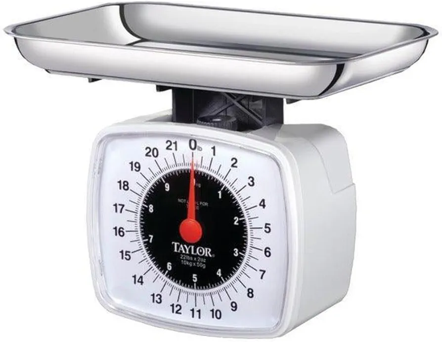 Taylor Analog Kitchen Mechanical Food Scale, 22 lb Capacity, Multicolor