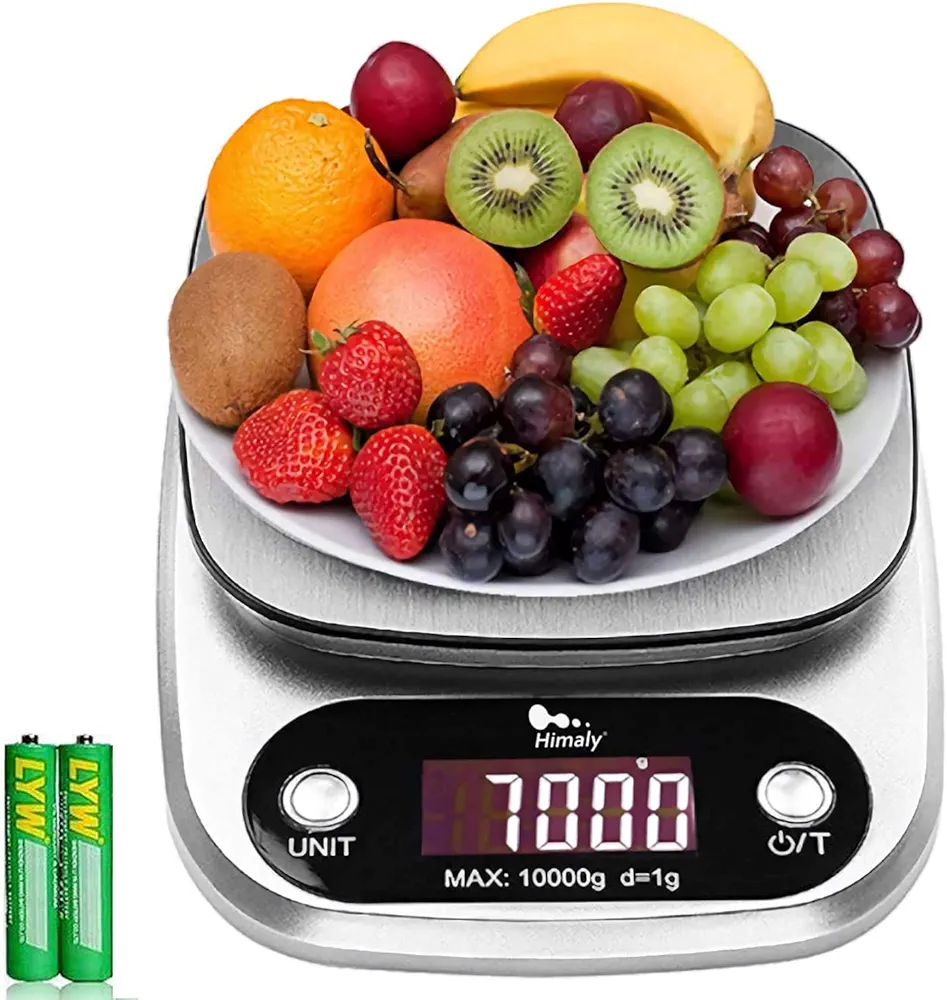 himaly Digital Kitchen Scale 22lb 10KG/1g Multifunction Electronic Food Scale for Baking Cooking Meals with Stainless Steel Platform, High Accuracy Pocket Scale with LCD Display & Tare Function