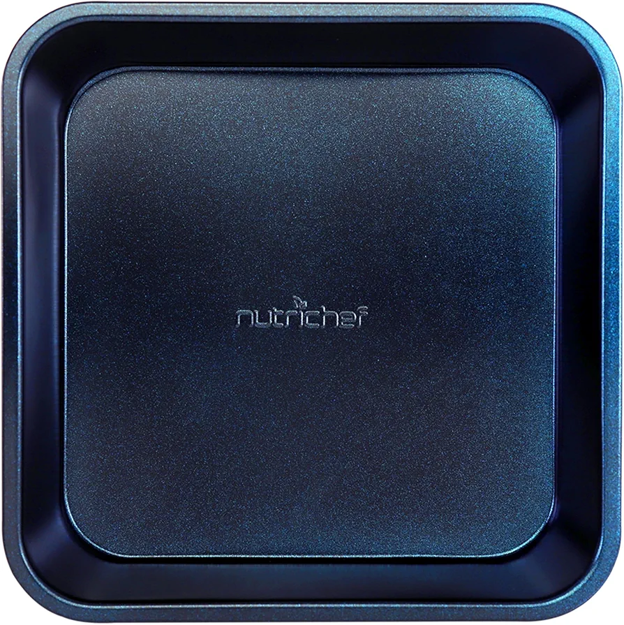 NutriChef 8.5-inch Blue Diamond Square Baking Pan, Non-Stick Coated Layer Surface, Great for Food Preparation, Serving, Pastry Dessert Baking