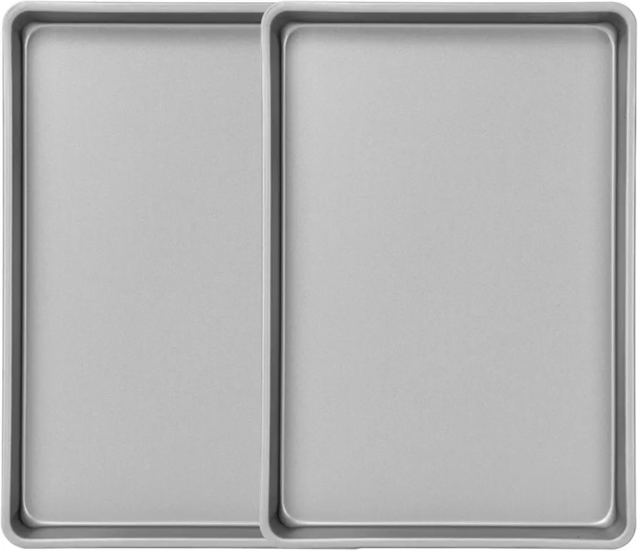 OvenStuff Set of 2 Nonstick Sheet Cake Pans, Gray, HG269-AZ