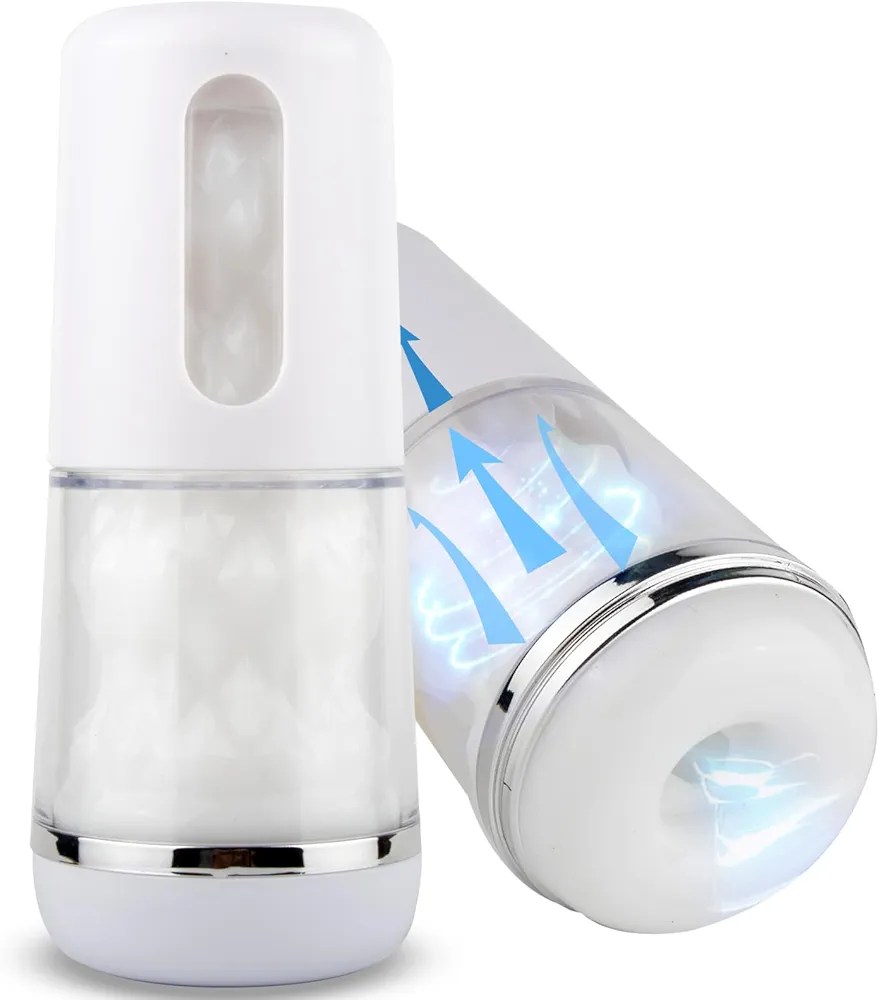 Male Masturbator, Sex Toy for Men Clear Pocket Pussy Vagina Texture, Transparent Manual Squeezable Sucking，6.5in Depth, Realistic Soft Fleshy Texture, Penis Training Masturbator (White)