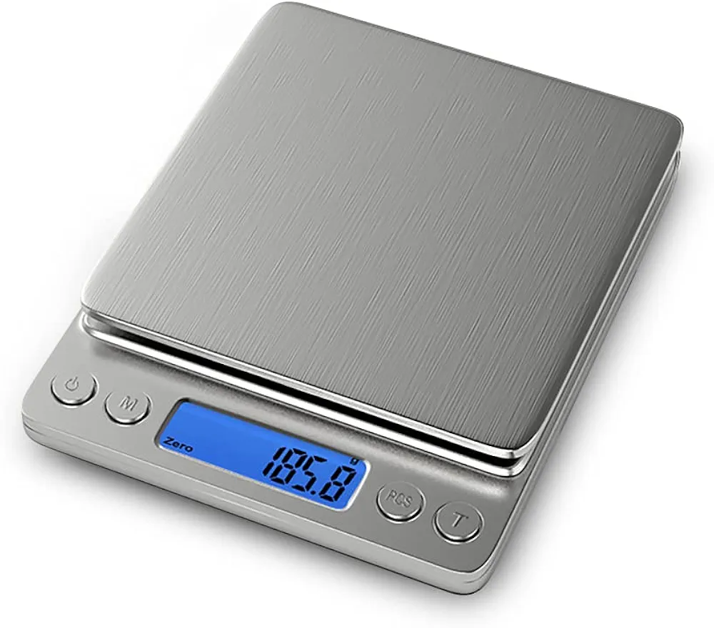 Kitchen Scale, Max 7lb Small Digital Kitchen Scale Weight Grams and oz for Cooking Baking, Food Scale 1g/0.1oz Precise Graduation, Stainless Steel Scale