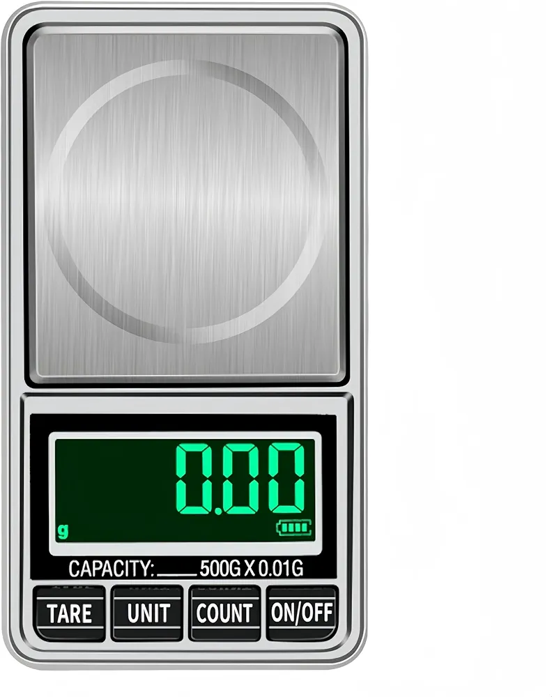 Pocket Scale Digital Jewelry Scale 500g 0.01g Accuracy USB Rechargeable Portable Mini Gram Scale Small Food Scale for Gold Coin Coffee Spice, Batteries Included, with Leather Case
