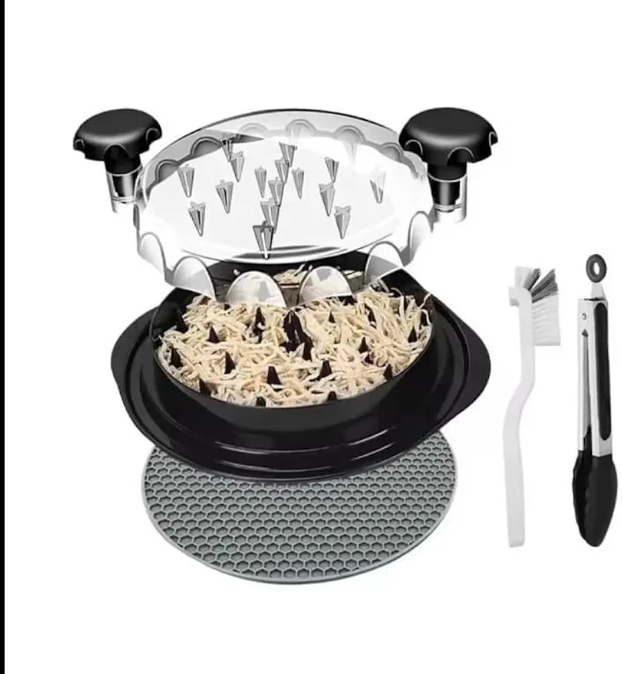 Chicken Shredder Tool Twist, Visible Chicken Breast Grinder tool. Great for chicken, pork, beef or vegetables. Clear lid to see how shredded it is.(Classy black)