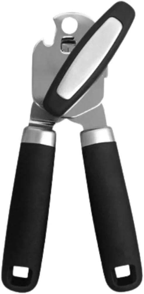 Can Opener Kitchen Aid Manual with Durable Stainless Steel Blade Anti-slip Hand Grip & Large Turning Knob, and Heavy Duty Can Opener Smooth Edge Food Safety for Hands Friendly