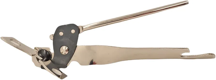 Classic Compact Hand Held Metal Manual Can Opener with Built-In Bottle Top Remover (1)