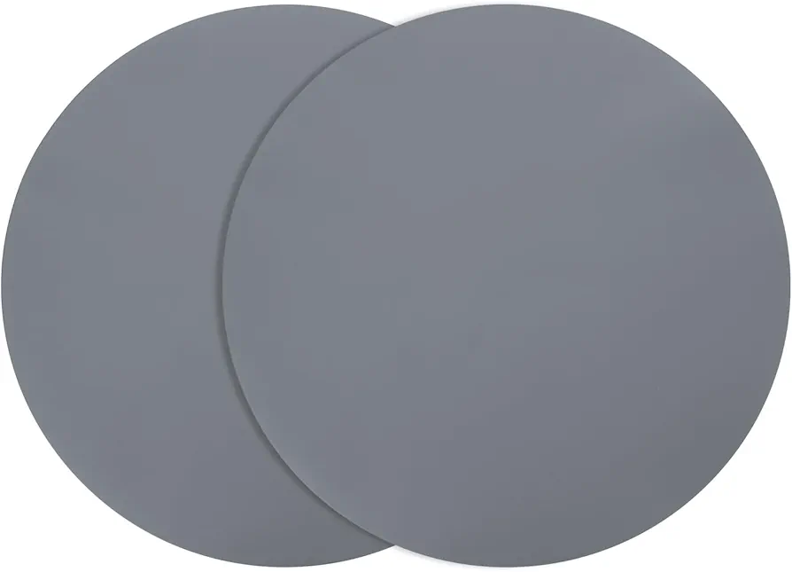 uxcell 2pcs Silicone Microwave Mat, 12 Inch Heat Resistant Oven Mat, Multi-Purpose Hot Pad, Dishwasher Safe, Silicone Trivet, Pot Holders, Splatter Guard (Gray)