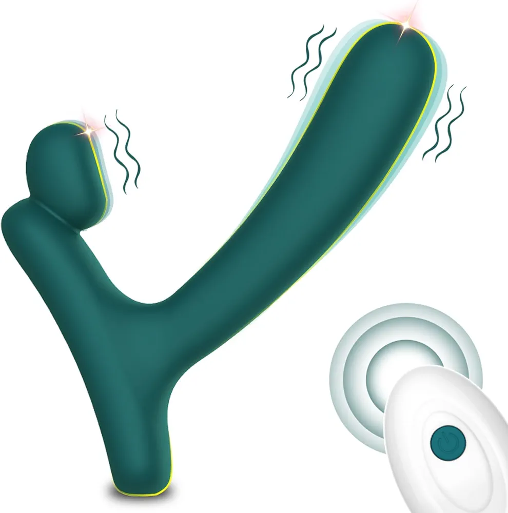 Clitoral G-spot Anal Prostate Vibrator - 2 in 1 Vibrating Vaginal Massager Stimulator with 10 Vibration Mode, Remote Control Rechargeable Butt Plug Adult Sex Toys for Women Men Couple & Beginners