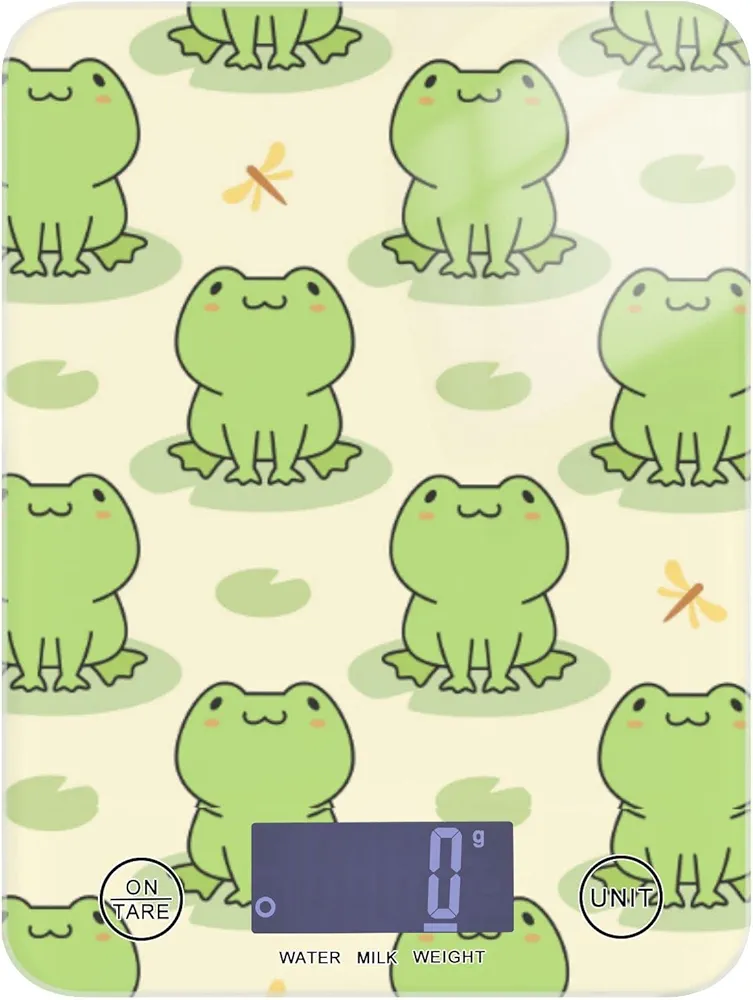 Cute Frog Food Kitchen Scale Waterproof Digital Scale Weight Ounces and Grams 11lb Kitchen Scale for Weight Loss Coffee Cooking Baking