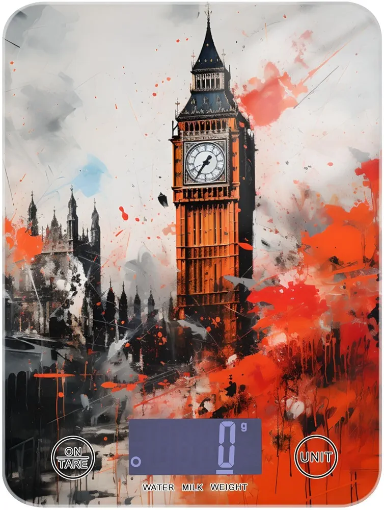 MNSRUU Food Kitchen Scale, London Big Ben Digital Food Scale, Kitchen Scales Digital Weight Scale for Food Ounces and Grams